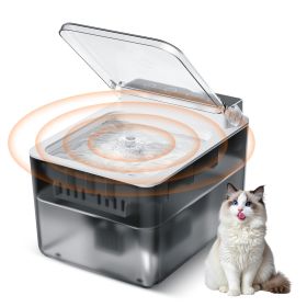Wireless Charging Battery Driven 304 Stainless Steel Automatic Induction Pet Water Fountain