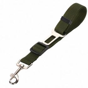 High Quality Durable Pet Dog Vehicle Leash Nylon Adjustable Car Seat Dog Safety Belt Pet Leashes (Option: Army Green)