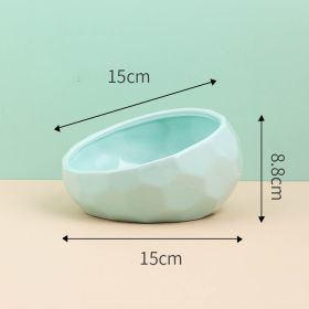 Pet Supplies Bowl Ceramic Dog Bowl Oblique (Option: light green)