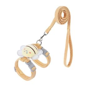 Small Harness Wing Shaped Decorative Walking Vest Traction Rope Set (Option: Yellow-S)