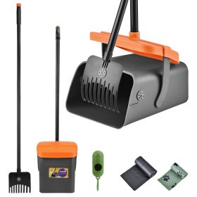 1Set Pooper Scooper Kit Dog Poop Rake & Swiveling Bin Poop Heavy Duty Pick Up Tool With Extra Long Handle 35 Waste Bags Dispenser (Color: Black) 1Set Pooper Scooper Kit Dog Poop Rake & Swiveling Bin Poop Heavy Duty Pick Up Tool With Extra Long Handle 35 Waste Bags Dispenser (Color: Black)