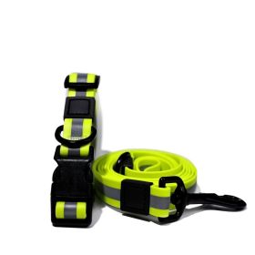 Reflective Leash Set It Can Reflect Light Sources Effectively Enhancing The Safety Of Pets During Outdoor Outings (Option: Yellow-15mm)
