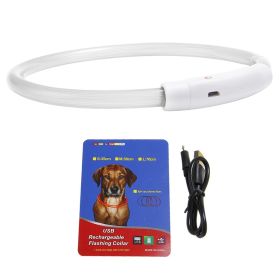 1Pc USB Rechargeable LED Dog Collar Multi Color Lighting Dog Safety Collar Cuttable Length Glow Dog Collar For Small Medium Large Dog Night Walking (Option: S)