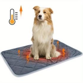 Dog Bed, Dog Non-Slip Mat, Extra Warm Thermal Pet Pad  Self-Heating Mat Warm Thermal Pet Pad Washable Dog Crate Pad Heat Dog Bed Mat (Option: Gray-S)
