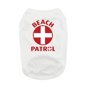 Beach Patrol Dog Shirt (Color: White, size: X-Small)