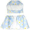Blue Daisy Dog Dress with Matching Leash