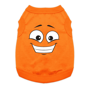 Happy Face Dog Shirt (Color: Sunset Orange, size: X-Small)