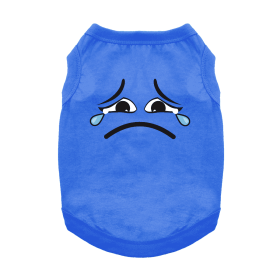 Sad Face Dog Shirt (Color: Nautical Blue, size: X-Small)