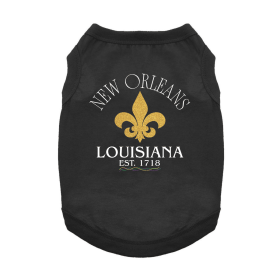 New Orleans LA Dog Shirt (Color: Jet Black, size: X-Small)