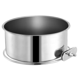 Stainless Steel Dog Bowl Pets Hanging Food Bowl Detachable Pet Cage Food Water Bowl With Clamp Holder (Option: M)
